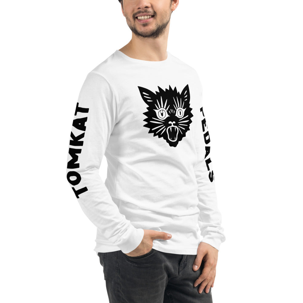 TOMKAT Long Sleeve Crazy Cat Shirt - BLACK
